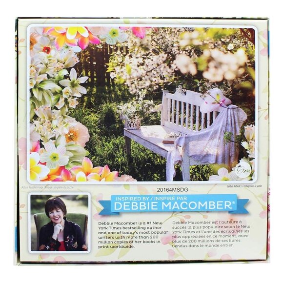 Debbie Macomber 1000 Piece Puzzle Floral Garden Bench 27" x 19" - Picture 2 of 6